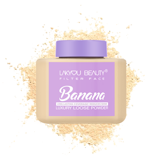 Lakyou Beauty Filter Face Banana Long-Lasting Coverage Reduce Shine Luxury Loose Powder Compact