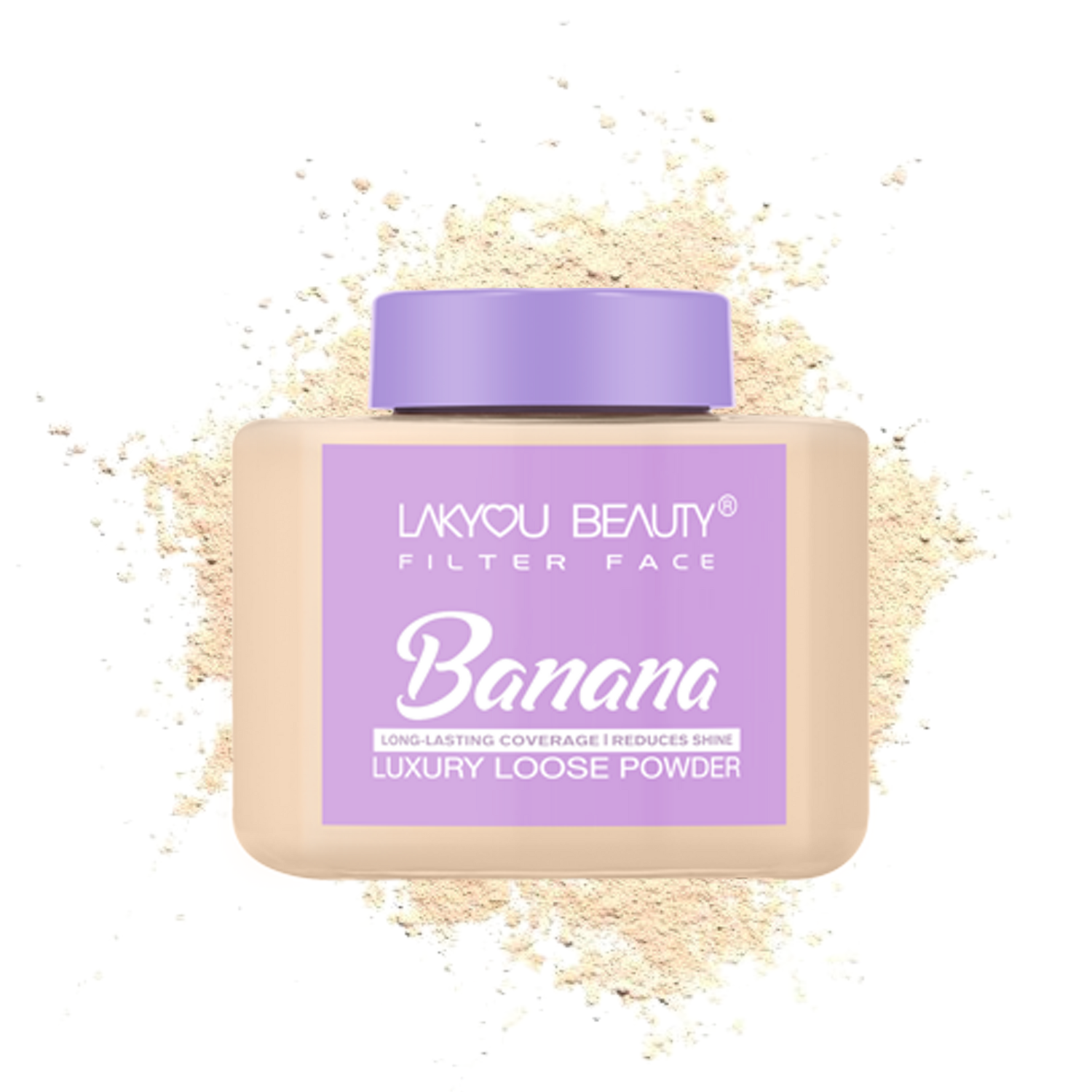 Lakyou Beauty Filter Face Banana Long-Lasting Coverage Reduce Shine Luxury Loose Powder Compact