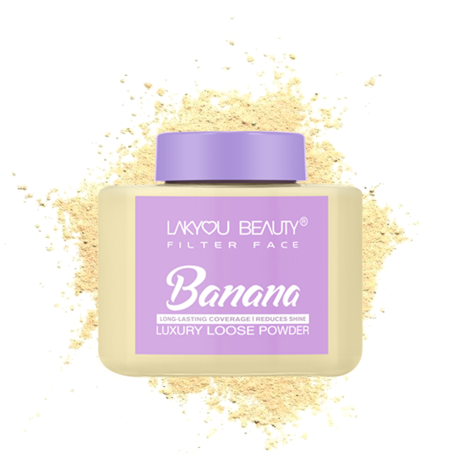 Lakyou Beauty Filter Face Banana Long-Lasting Coverage Reduce Shine Luxury Loose Powder Compact