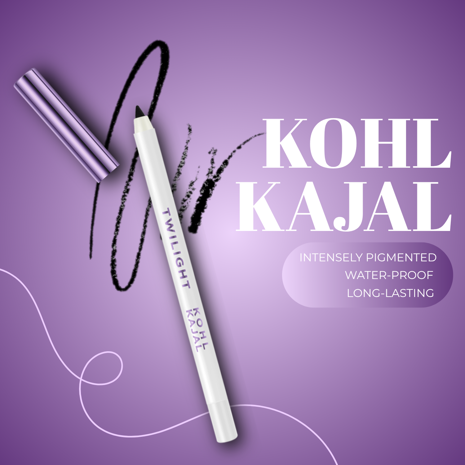 Lakyou Beauty Filter Face Twilight Waterproof Jet Black Kohl Kajal Long Lasting, Smudgeproof, Vitamin E Enriched