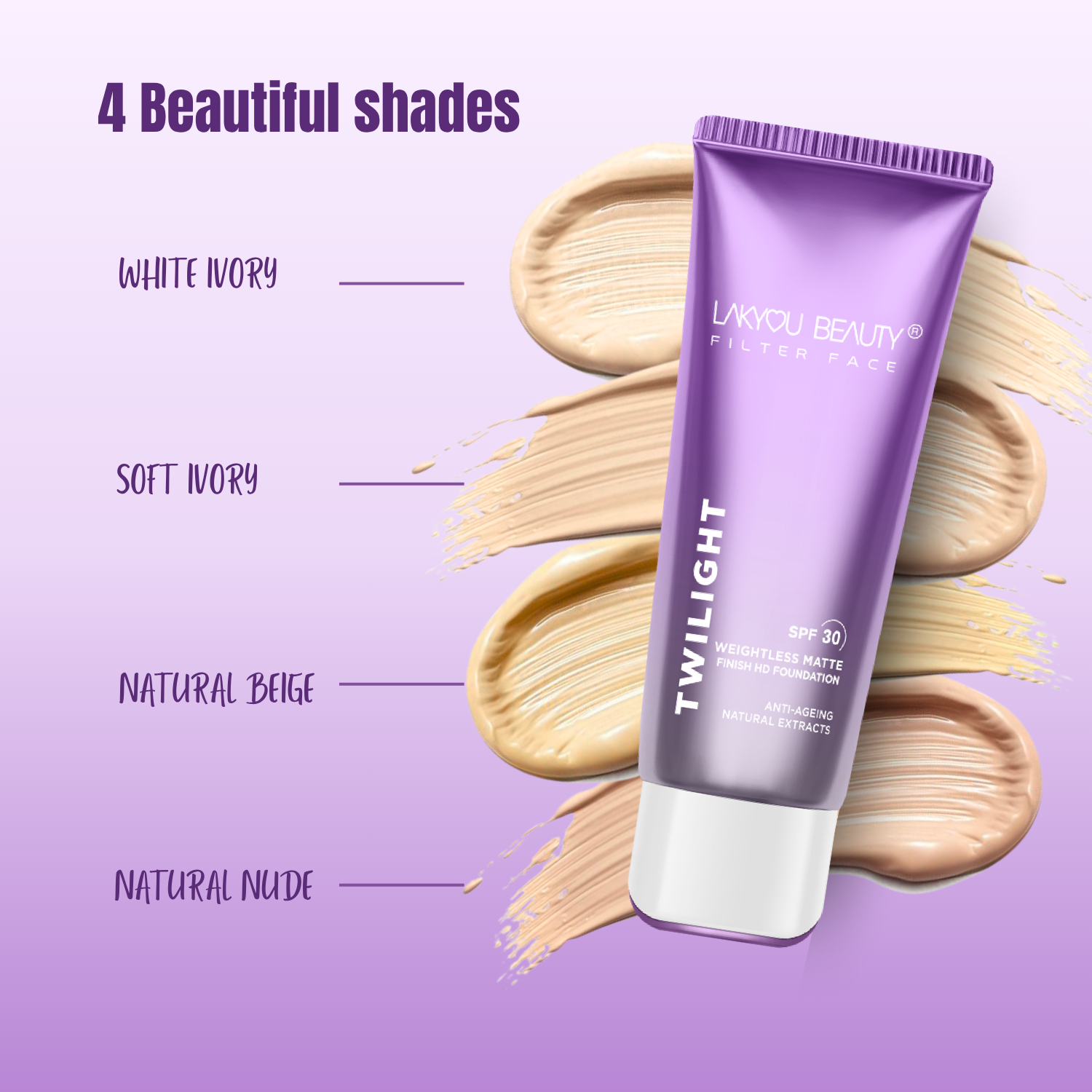 Lakyou Beauty Filter Face Twilight Weightless Matte Finish HD Foundation SPF 30 Foundation