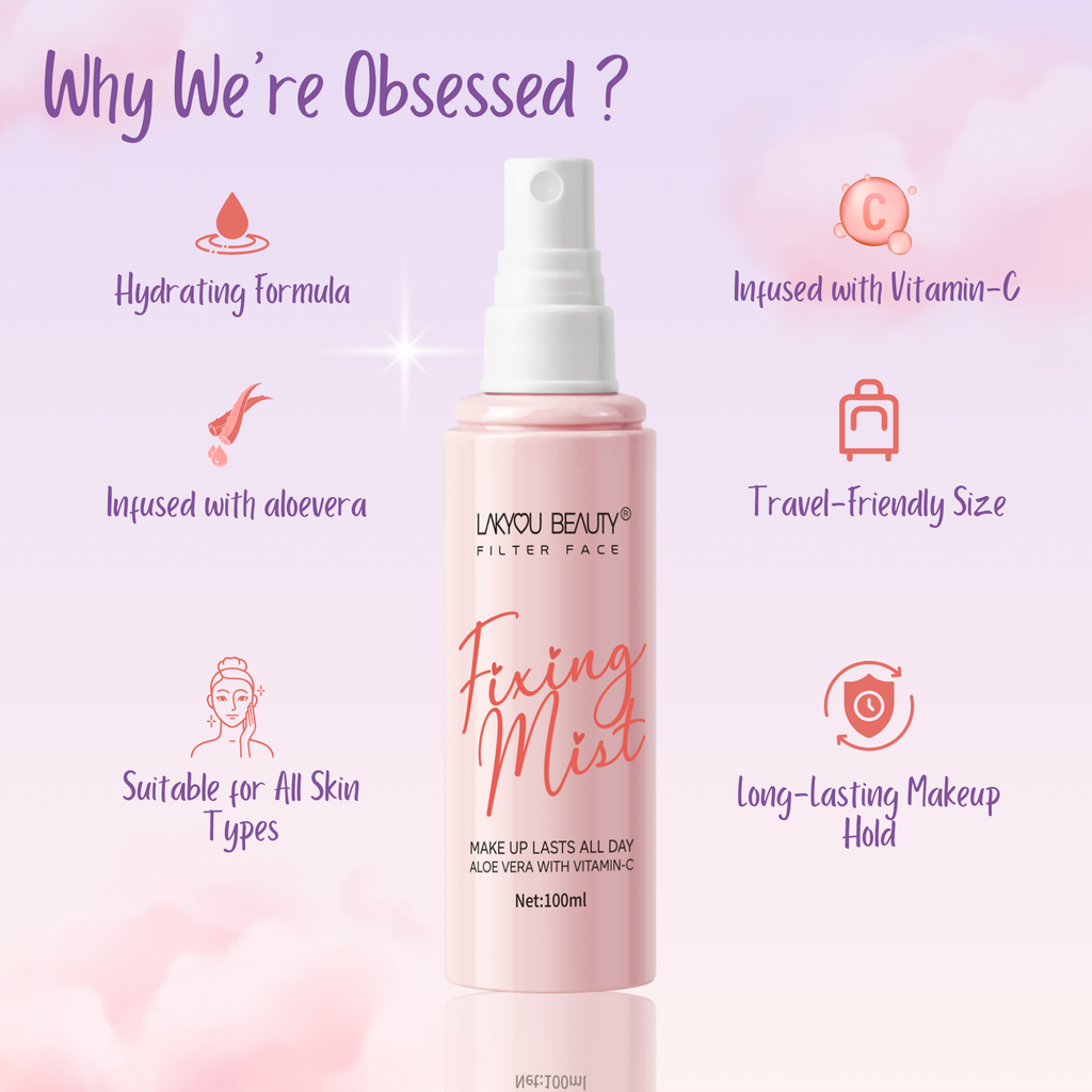 Lakyou Beauty Filter Face Fixing Mist Makeup lasts all day Primer (Transparent)