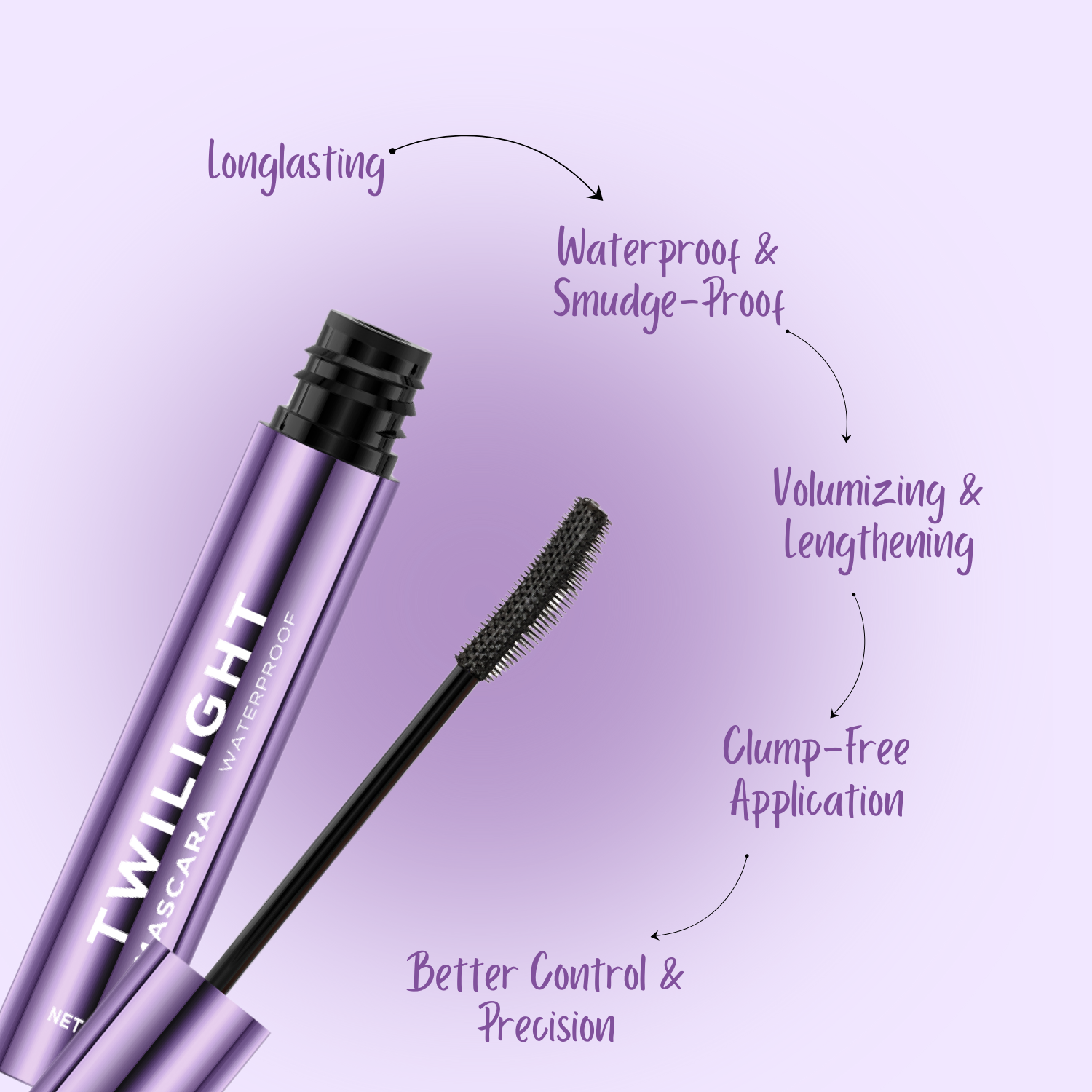 Lakyou Beauty Filter Face Twilight Mascara, Long Lasting, Waterproof 10ml