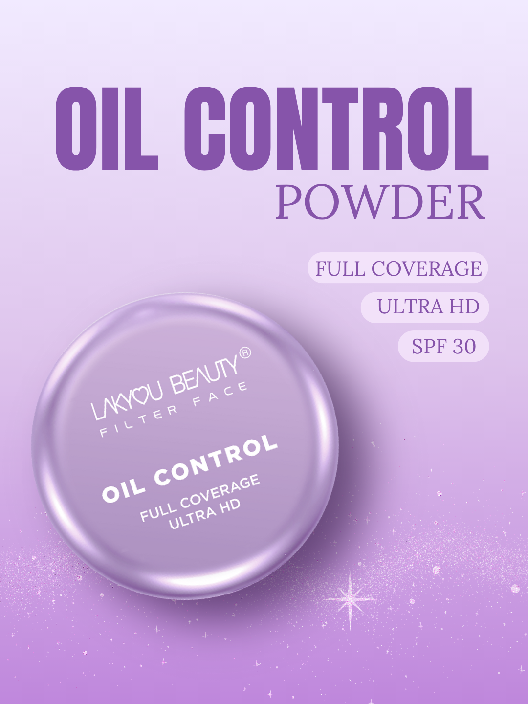 Lakyou Beauty Filter Face Oil Control full coverage ultra hd 2in1 Matte Super-Blendable SPF30 Compact