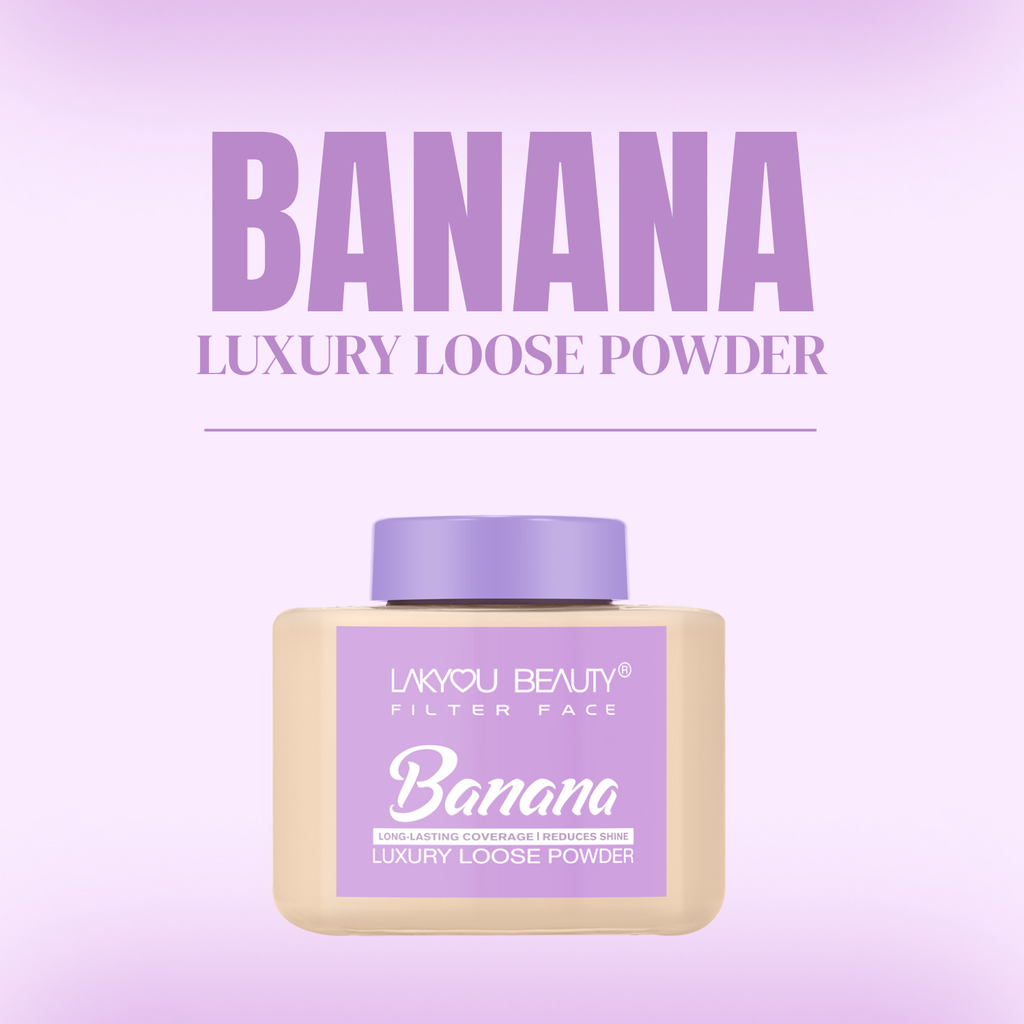Lakyou Beauty Filter Face Banana Long-Lasting Coverage Reduce Shine Luxury Loose Powder Compact