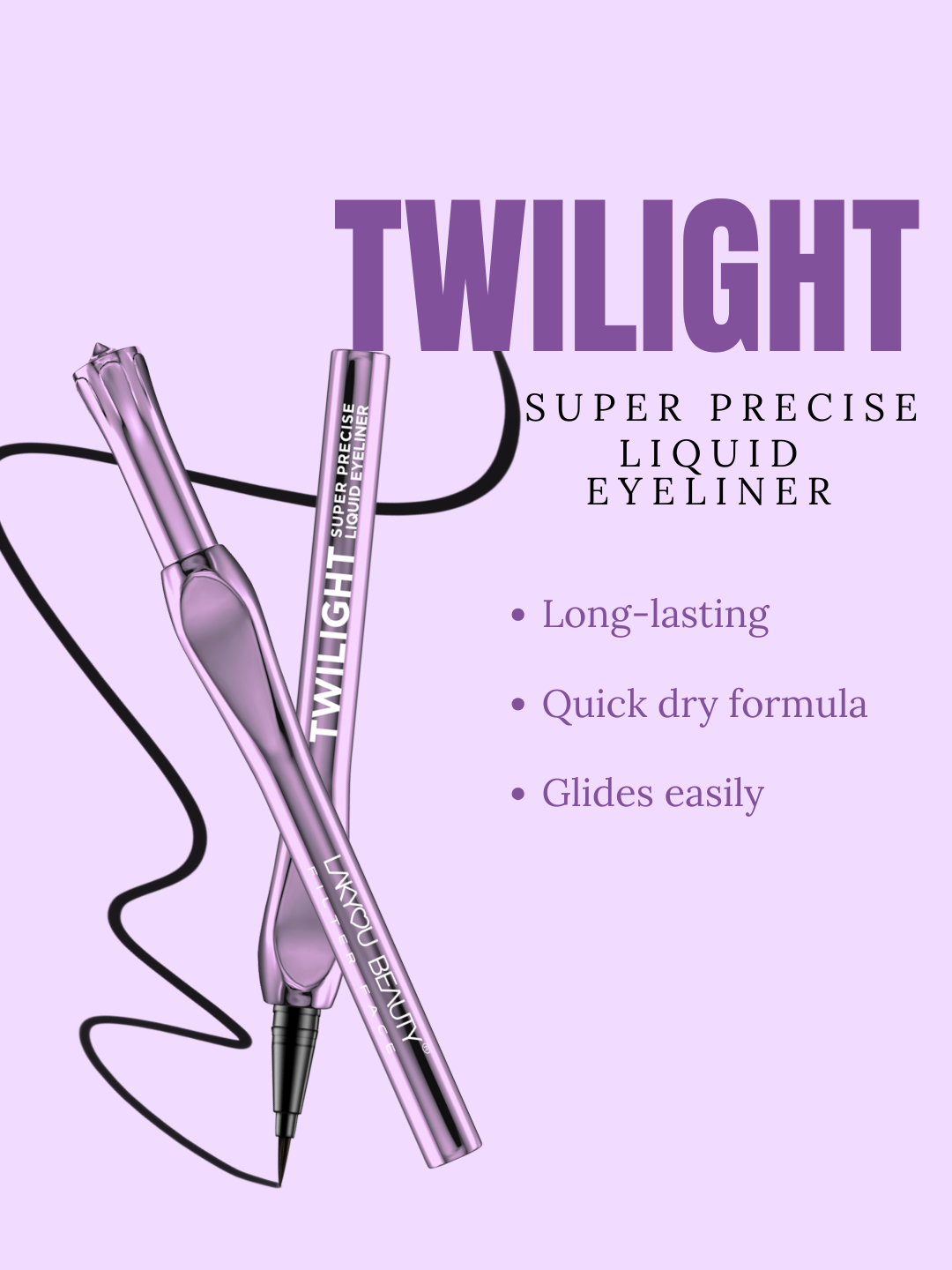 Lakyou Beauty Twilight Longstay Super Precise Liquid Eyeliner Quick-Dry Waterproof Formula
