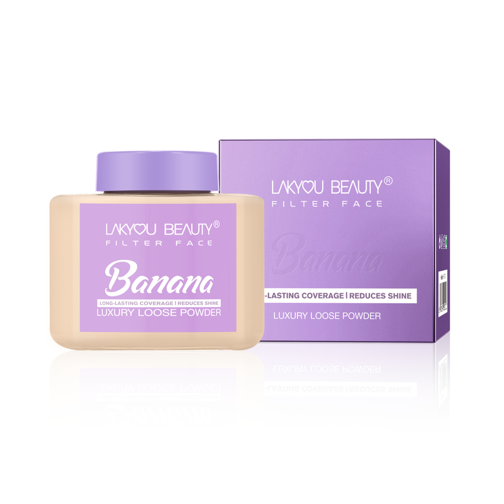Lakyou Beauty Filter Face Banana Long-Lasting Coverage Reduce Shine Luxury Loose Powder Compact