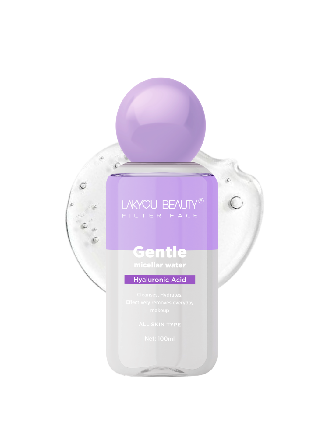 Lakyou Beauty Filter Face Gentle Micellar Water Hyaluronic Acid Cleanses Hydrates Makeup Remover