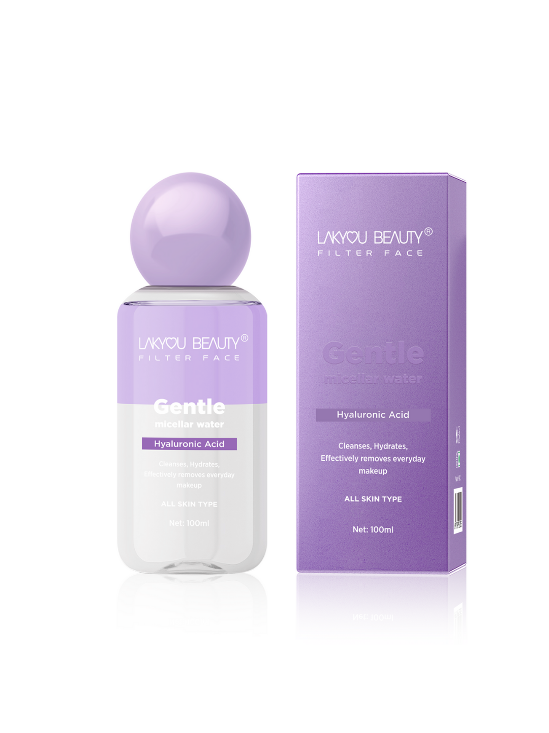 Lakyou Beauty Filter Face Gentle Micellar Water Hyaluronic Acid Cleanses Hydrates Makeup Remover