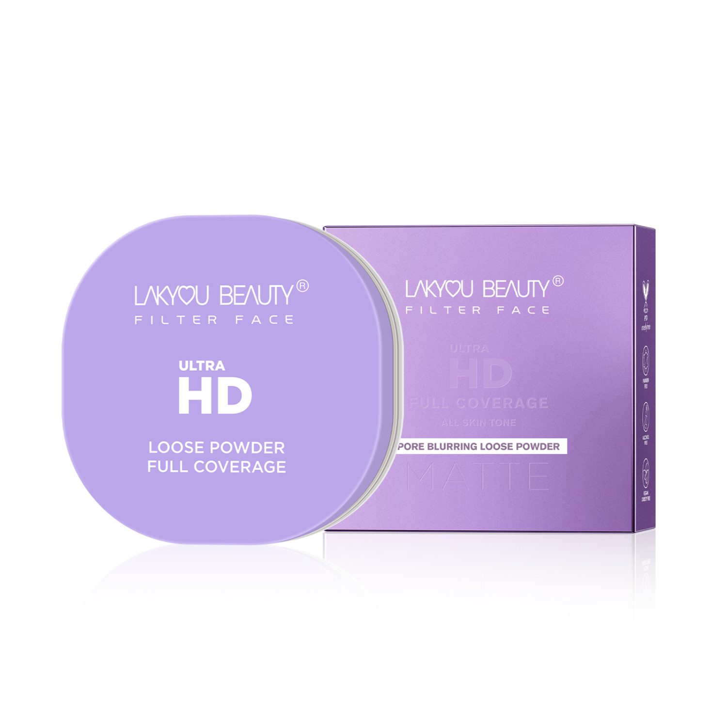 Lakyou Beauty Filter Face Pore Blurring Loose Powder Ultra HD Full Coverage Matte Compact